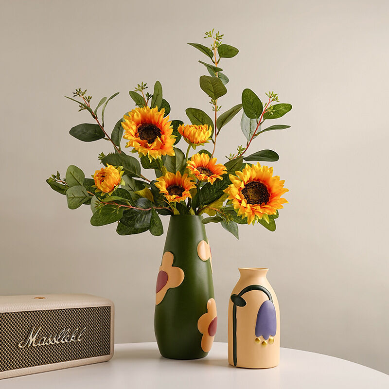 Morandi Ceramic Vase Set of 3 – Modern Decorative Flower Vases for Home Decor