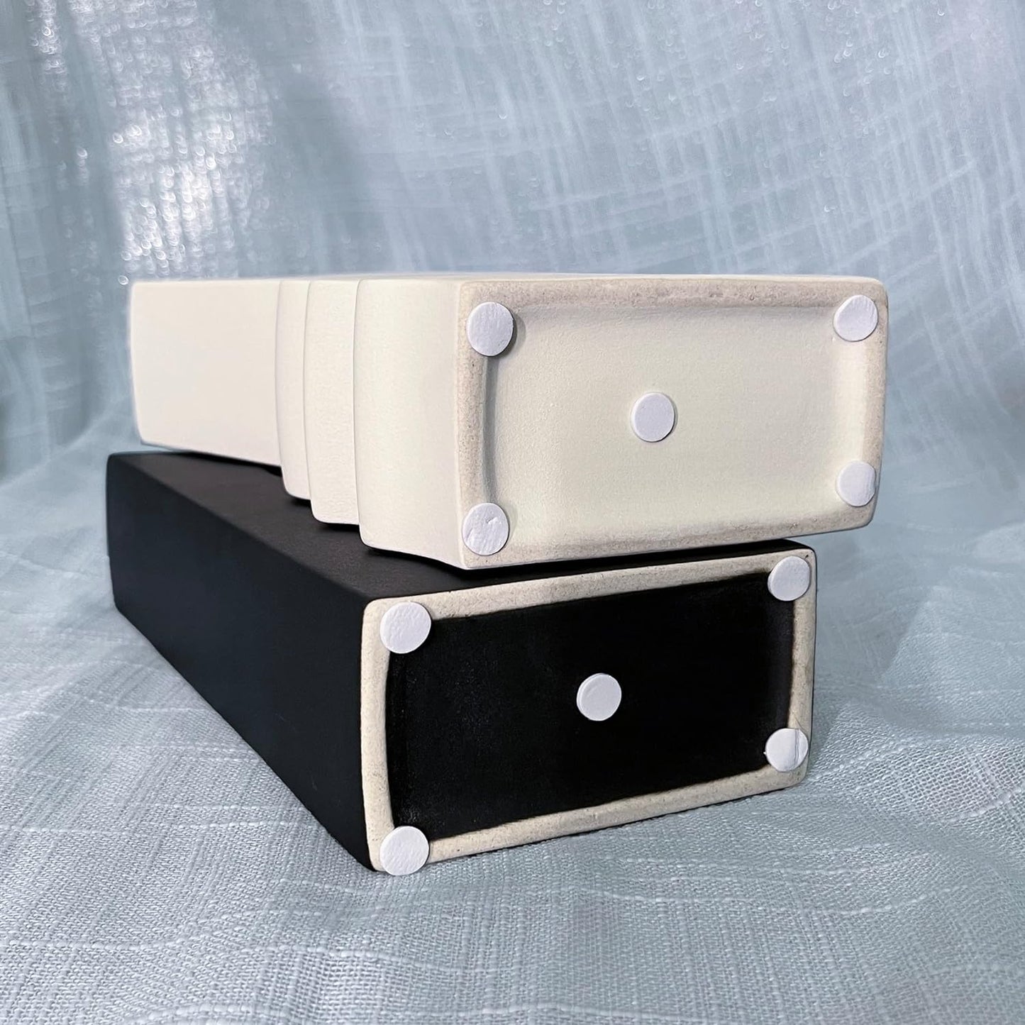 Modern Ceramic Vase Set of 2 – Abstract Black & White Decorative Vases for Home Decor