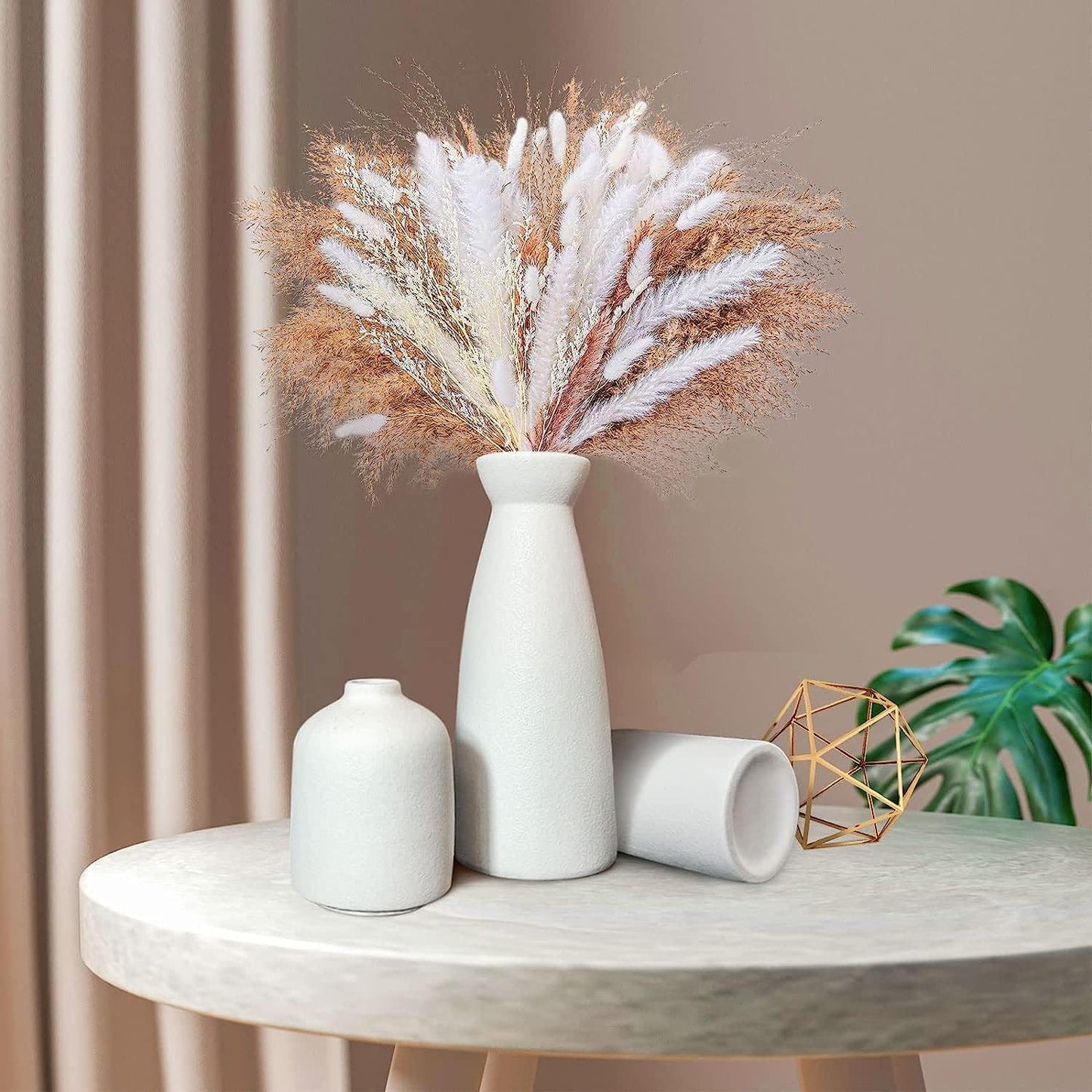Modern Ceramic Vase Set of 3 – Minimalist Nordic Decorative Vases for Home Decor