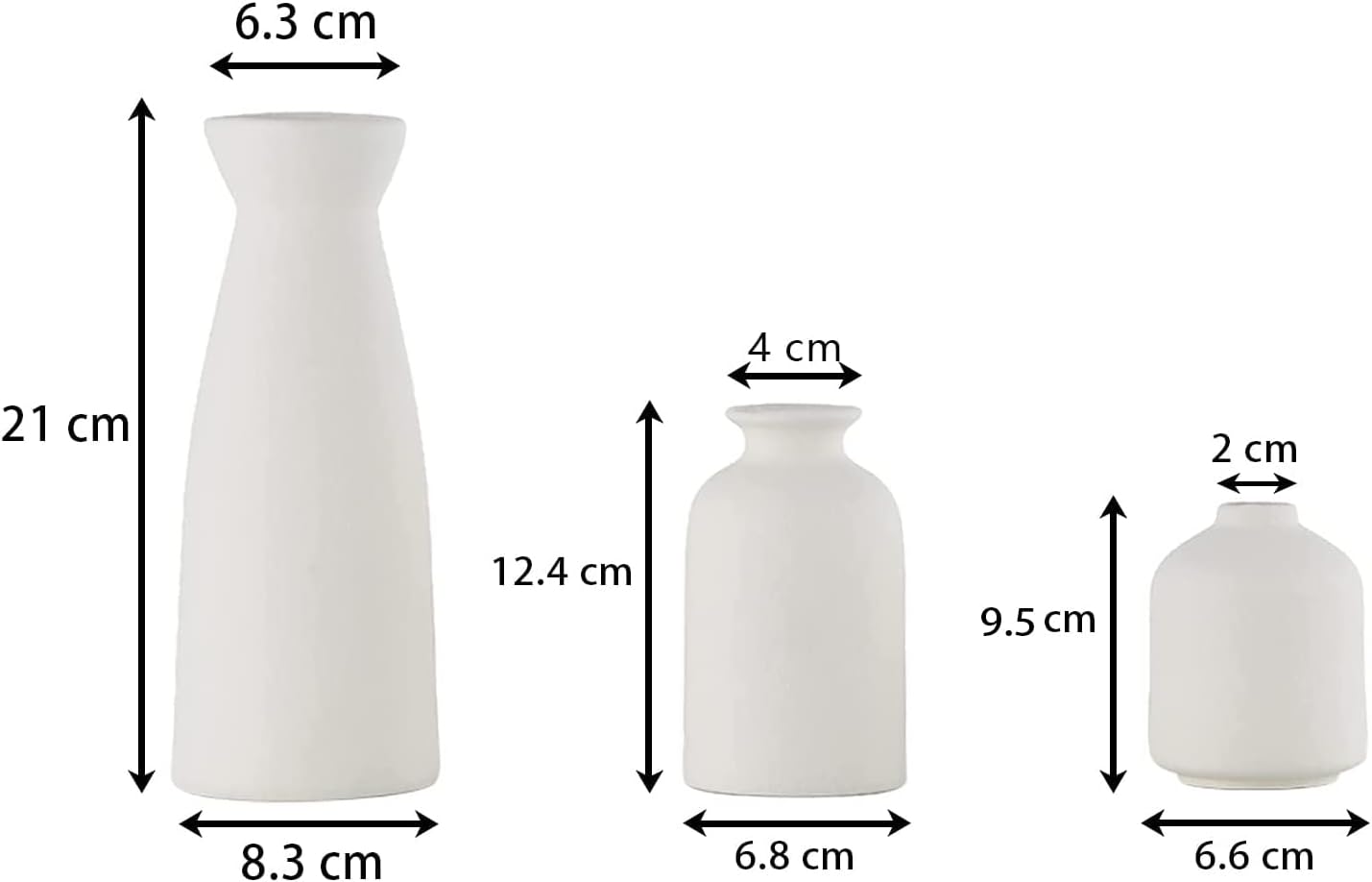 Modern Ceramic Vase Set of 3 – Minimalist Nordic Decorative Vases for Home Decor
