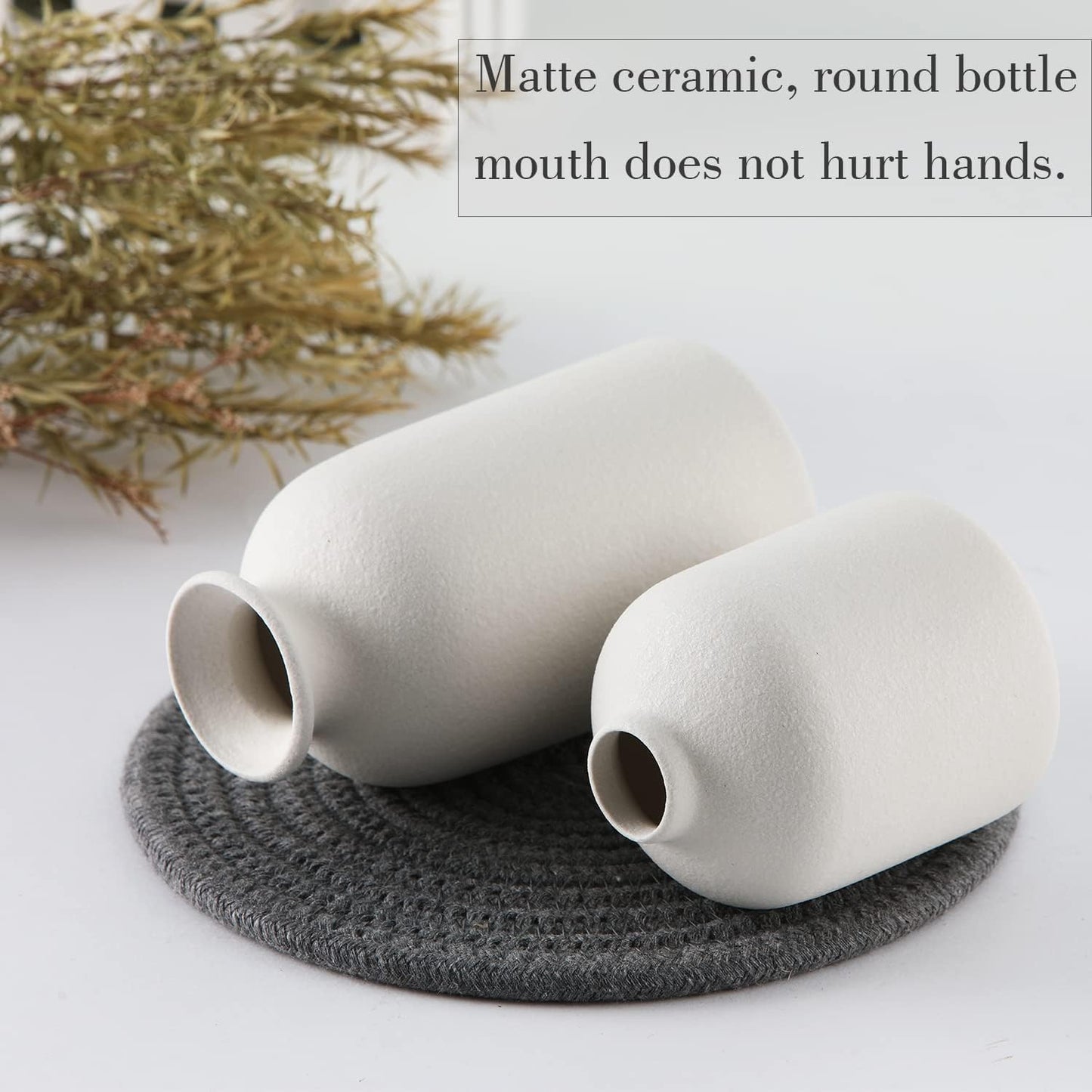Modern Ceramic Vase Set of 3 – Minimalist Nordic Decorative Vases for Home Decor