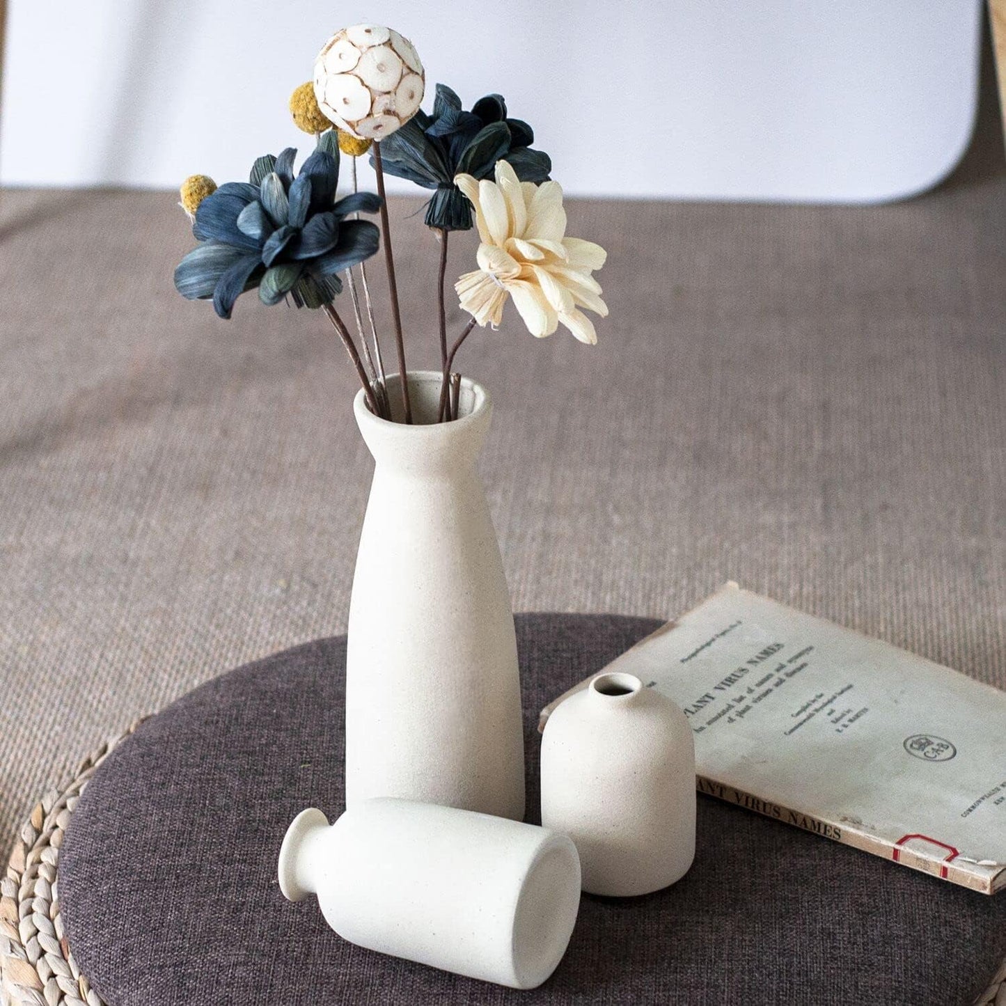 Modern Ceramic Vase Set of 3 – Minimalist Nordic Decorative Vases for Home Decor