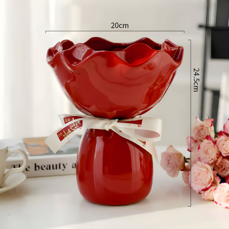 Minimalist Ceramic Vase – Handcrafted Sculptural Home Decor Centerpiece