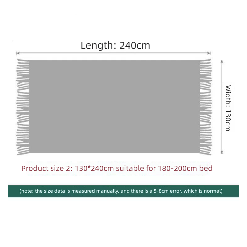 Nordic Knitted Throw Blanket with Tassels – Soft Diamond Pattern Sofa & Bed Throw 130x230cm